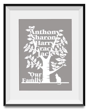 family-tree papercut