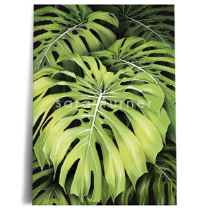 monstera wall print