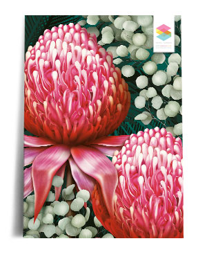 waratah wall black print